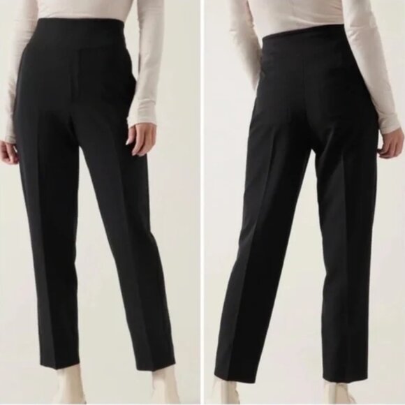 Athleta Black Endless High Rise Ankle Pants 14 Travel Stretch Business Casual - Picture 1 of 13